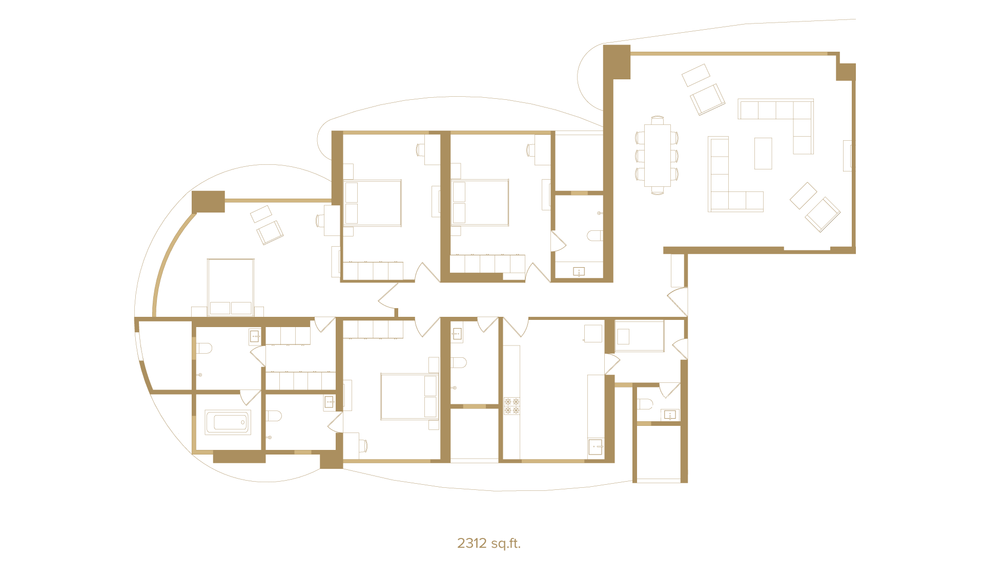 Monte Carlo 4BHK floorplan