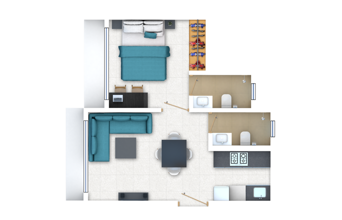 Nexworld 1BHK studio plan