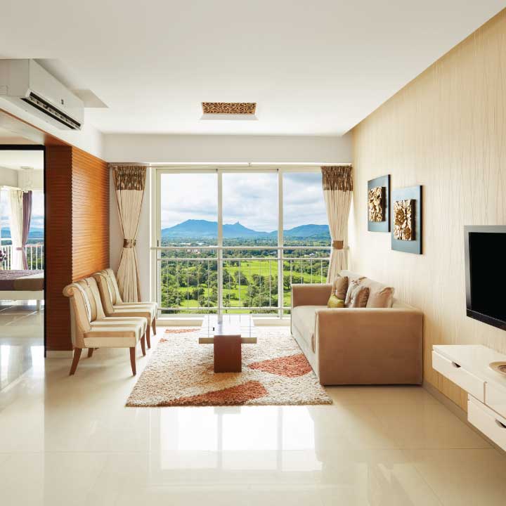 Living room at Nexzone, Panvel